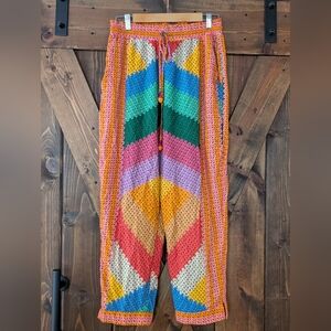 NWOT FARM Rio Colorful Chevron Crochet Pants